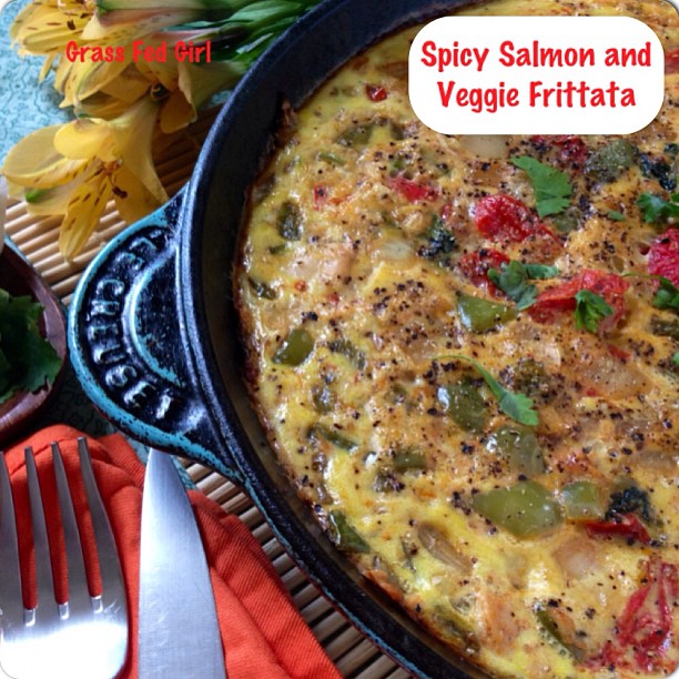 Easy Spicy Paleo Salmon Frittata (Gaps, SCD) | Grass Fed Girl