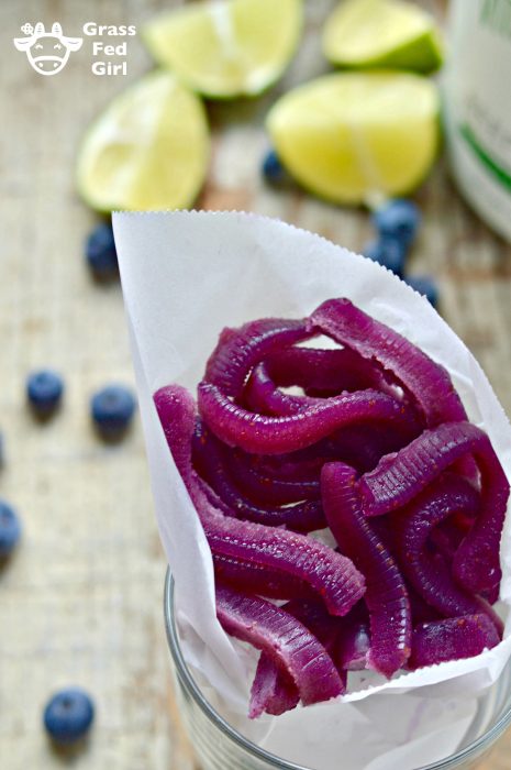 Keto Blueberry Lime Gummy Worms Recipe