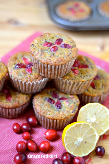 Grain and Dairy Free Lemon Cranberry Muffins