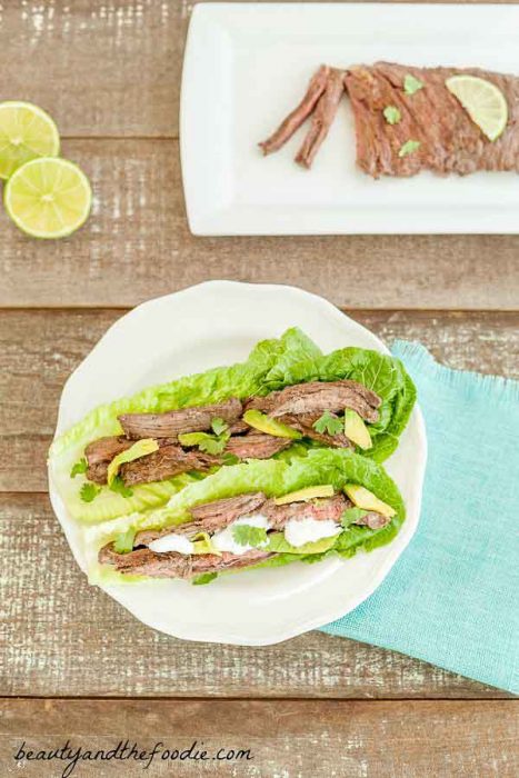 Keto BBQ Recipe for marinated grilled steak tacos