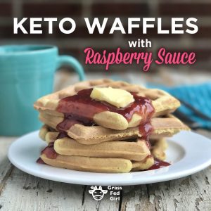 ketogenic diet waffles recipe with raspberry sauce