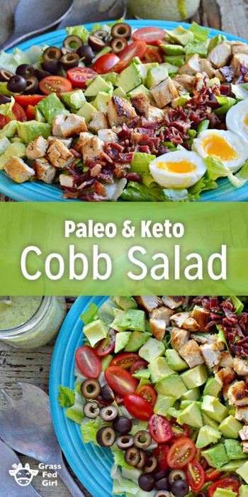 Keto Cobb Salad Recipe with green goddess dressing