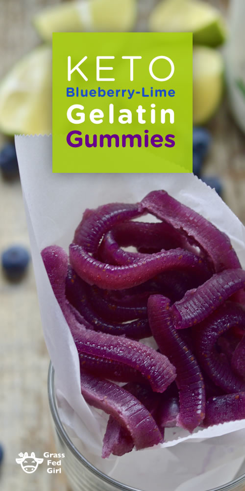 Keto Blueberry Lime Gummy Worms Recipe